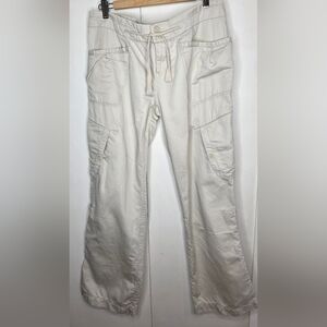 North Face Women's Cream Cotton/Linen Pants. Size 12